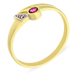 Rubin-Ring Gelbgold