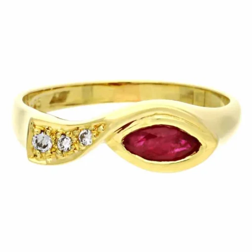Rubin-Ring Gelbgold