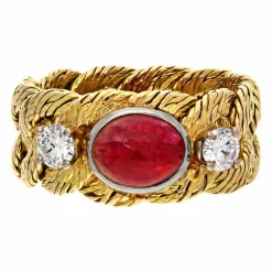 Rubin-Ring Gelbgold