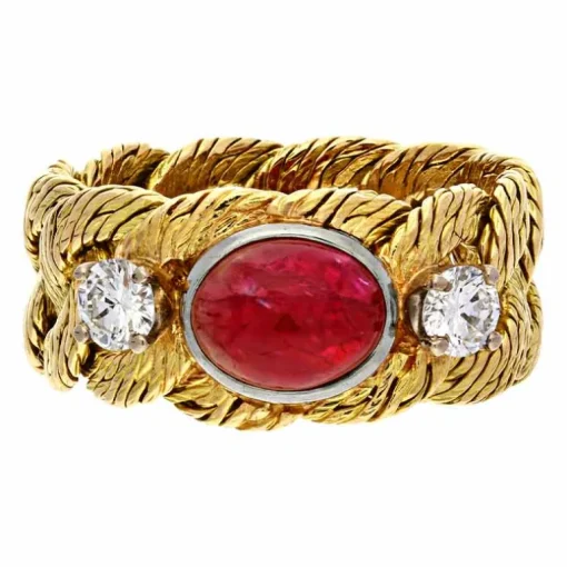 Rubin-Ring Gelbgold
