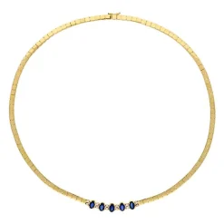Safir-Collier Gelbgold