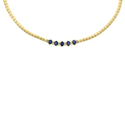 Safir-Collier Gelbgold