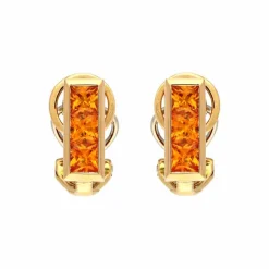 Safir-Ohrclips Gelbgold
