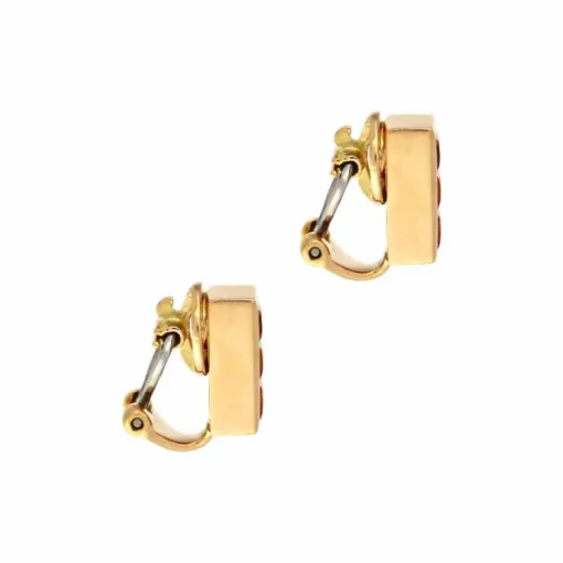 Safir-Ohrclips Gelbgold