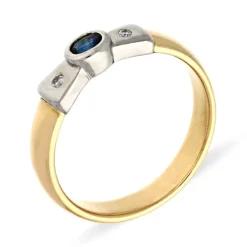 Safir-Ring Bicolor