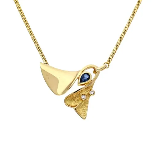 Saphir-Collier Gelbgold