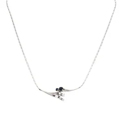 Saphir-Collier Weißgold