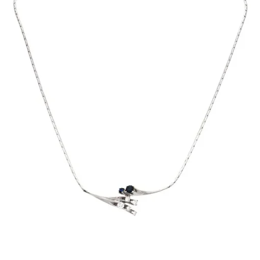 Saphir-Collier Weißgold