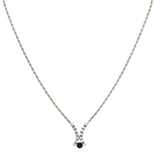 Saphir-Collier Weißgold