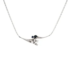 Saphir-Collier Weißgold