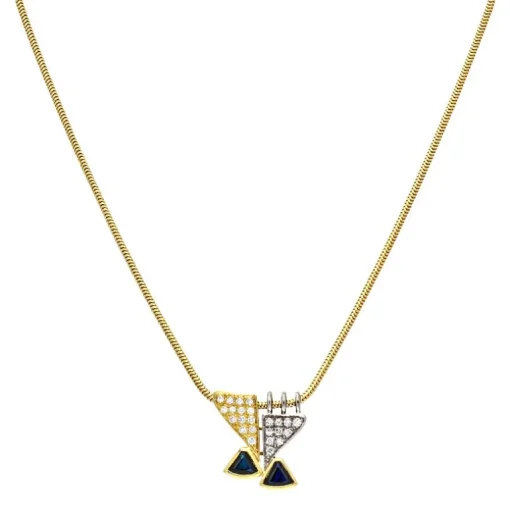 Saphir-Kette Bicolor