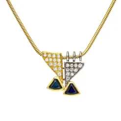 Saphir-Kette Bicolor