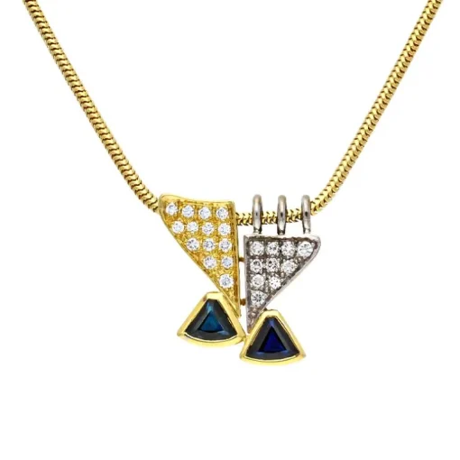 Saphir-Kette Bicolor