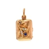 Saphir-Medaillon Anhänger Rotgold