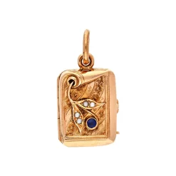 Saphir-Medaillon Anhänger Rotgold