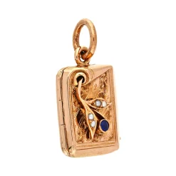 Saphir-Medaillon Anhänger Rotgold