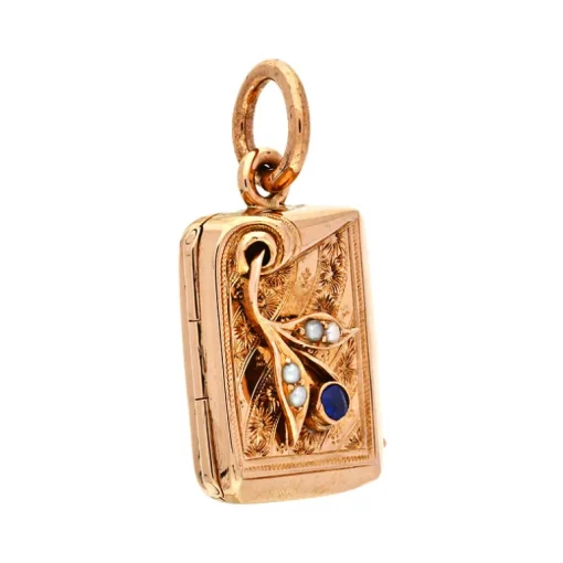 Saphir-Medaillon Anhänger Rotgold