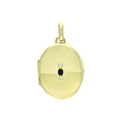 Saphir-Medaillon Gelbgold