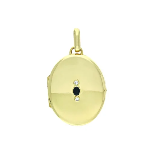 Saphir-Medaillon Gelbgold