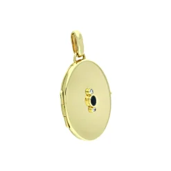 Saphir-Medaillon Gelbgold