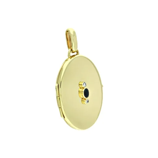 Saphir-Medaillon Gelbgold