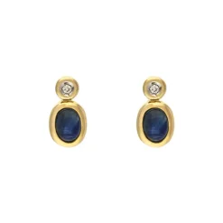 Saphir-Ohrstecker Gelbgold