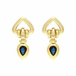 Saphir-Ohrstecker Gelbgold