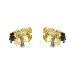 Saphir-Ohrstecker Gelbgold
