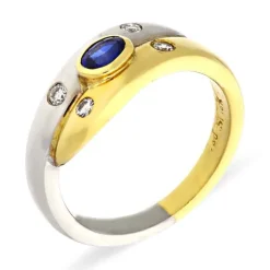 Saphir-Ring Bicolor