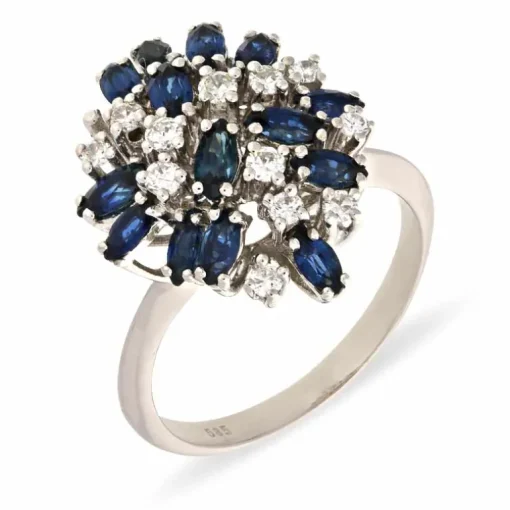 Saphir-Ring Weißgold