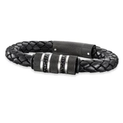 Save Brave Armband 'Edward' Edelstahl Leder