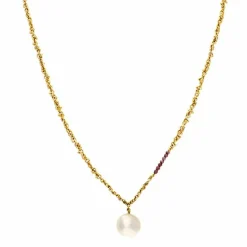 Südesee-Zuchtperlen-Kette mit Anhänger Gelbgold