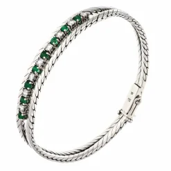 Smaragd-Armband Weißgold