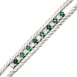 Smaragd-Armband Weißgold