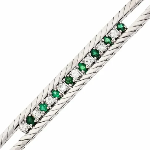 Smaragd-Armband Weißgold