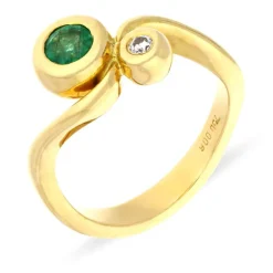 Smaragd-Ring Gelbgold