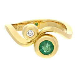 Smaragd-Ring Gelbgold