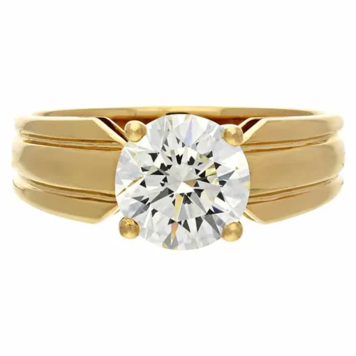 Solitär-Brillant-Ring Gelbgold 2 ct
