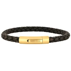 Son of Noa Armband Leder/Edelstahl, vergoldet