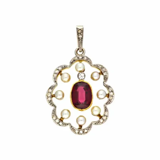 Spinell-Anhänger 'Belle Epoque' Bicolor