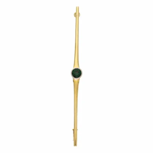 Spinell-Brosche Gelbgold