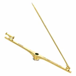 Spinell-Brosche Gelbgold