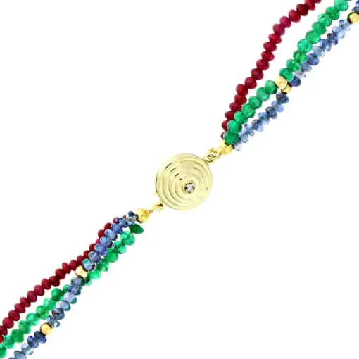 Steinkette Gelbgold