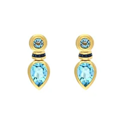 Topas-Ohrstecker Gelbgold