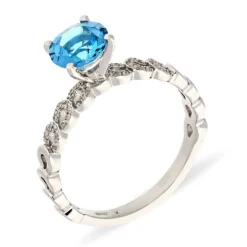 Topas-Ring Silber rhodiniert