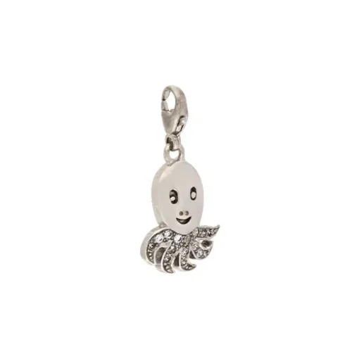 Zirkonia-Anhänger Charm Krake Silber