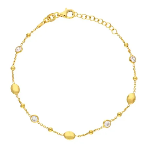 Zirkonia-Armband Silber vergoldet