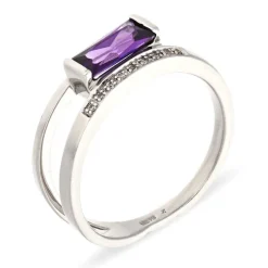 Zirkonia-Ring Silber rhodiniert