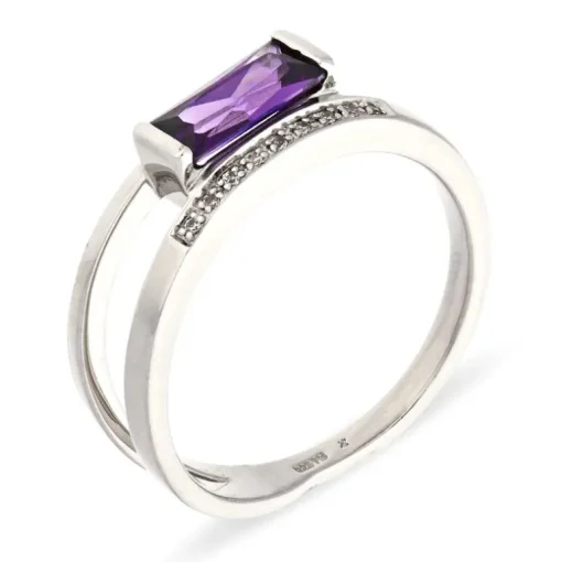 Zirkonia-Ring Silber rhodiniert