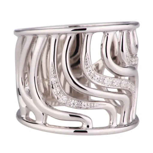 Zirkonia-Ring Silber rhodiniert